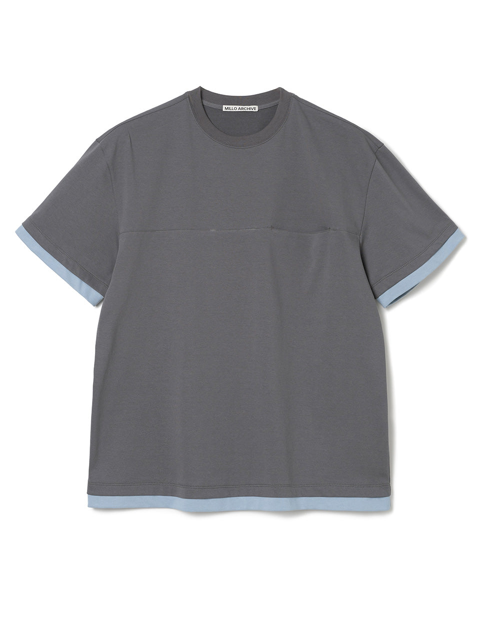 Double Layerd Pocket T-Shirts [Charcoal]