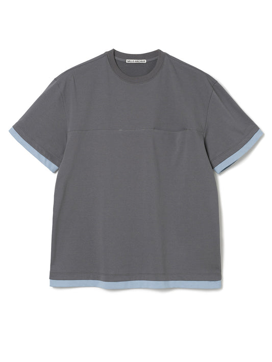 Double Layerd Pocket T-Shirts [Charcoal]