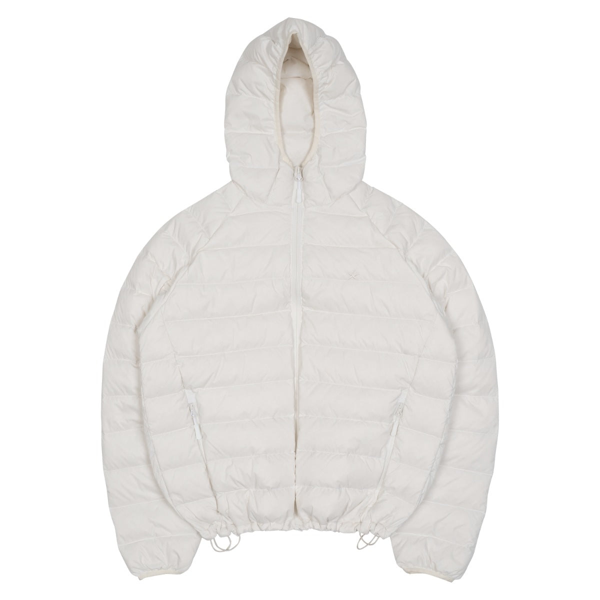 TCM mini logo raglan light puffer jacket (white)