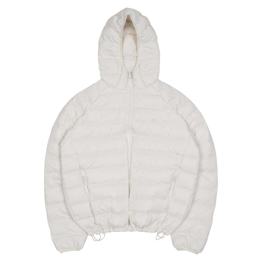 TCM mini logo raglan light puffer jacket (white)