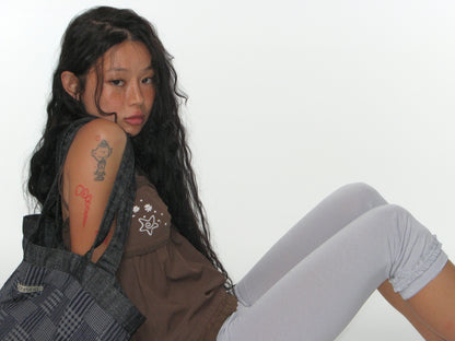 STRIPE ROUGH LEGGINGS LIGHT GRAY