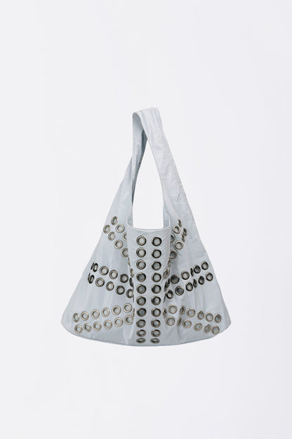 Stud Metallic Hobo Bag Baby Blue