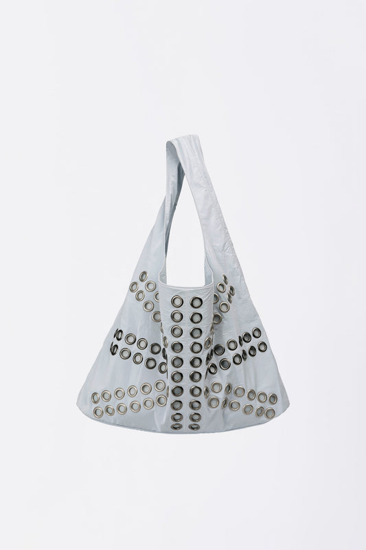 Stud Metallic Hobo Bag Baby Blue