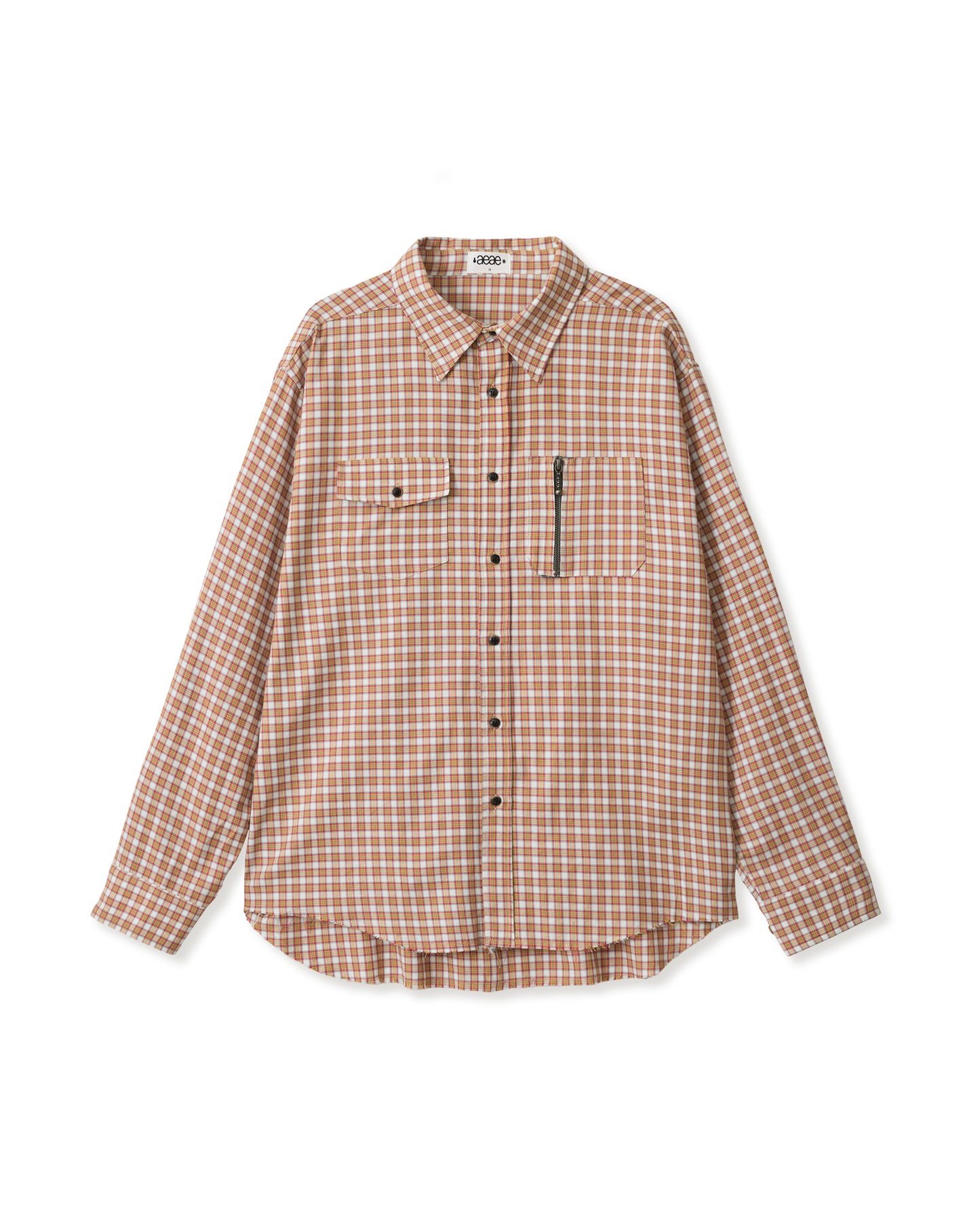 ZIP POCKET CHECK SHIRTS [WHITE]