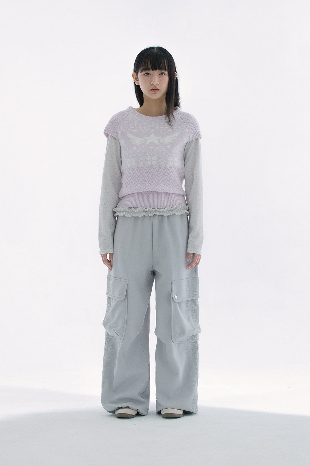 Star-wing knit top (Pink)