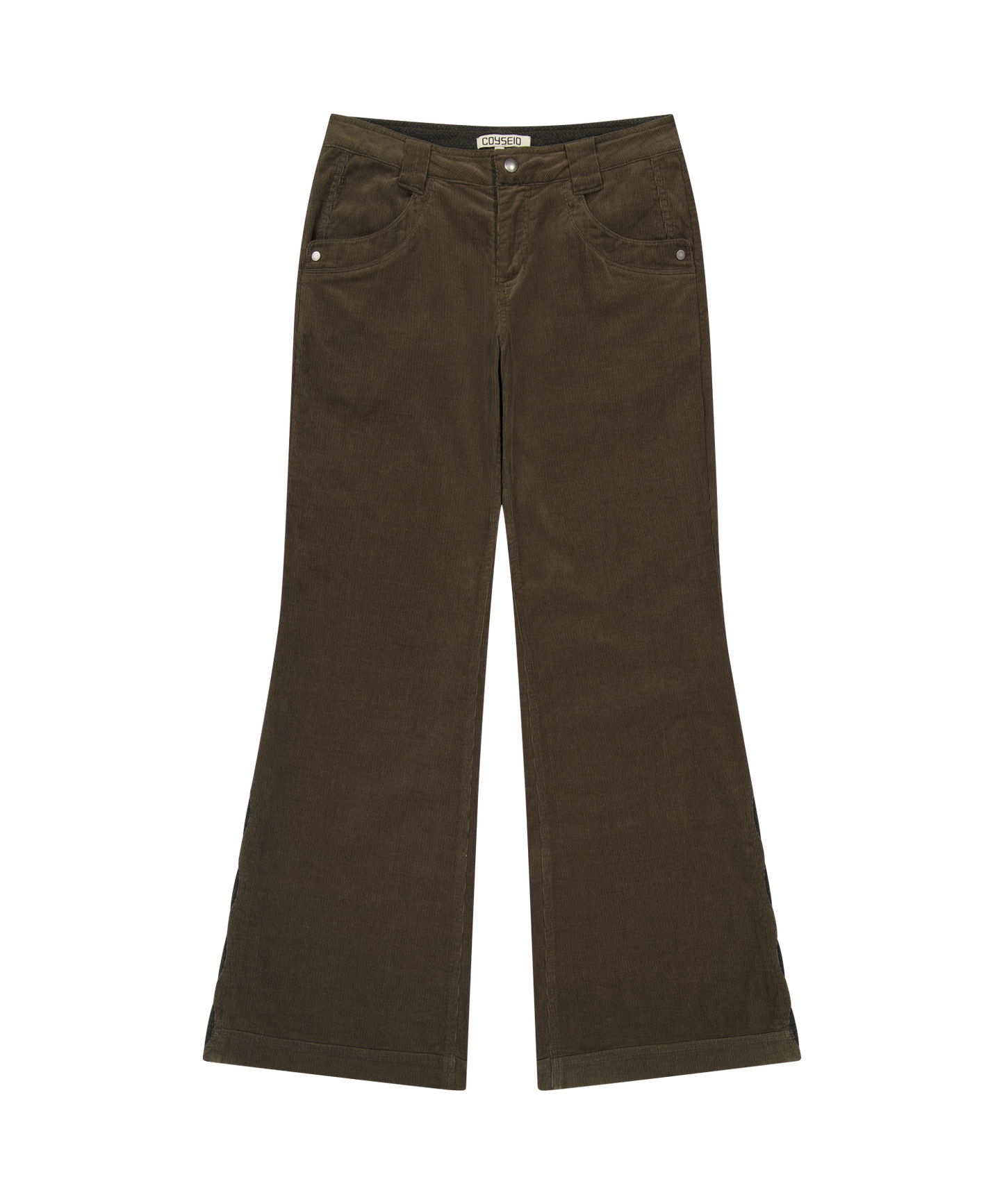 LEAF CUT CORDUROY PANTS BROWN