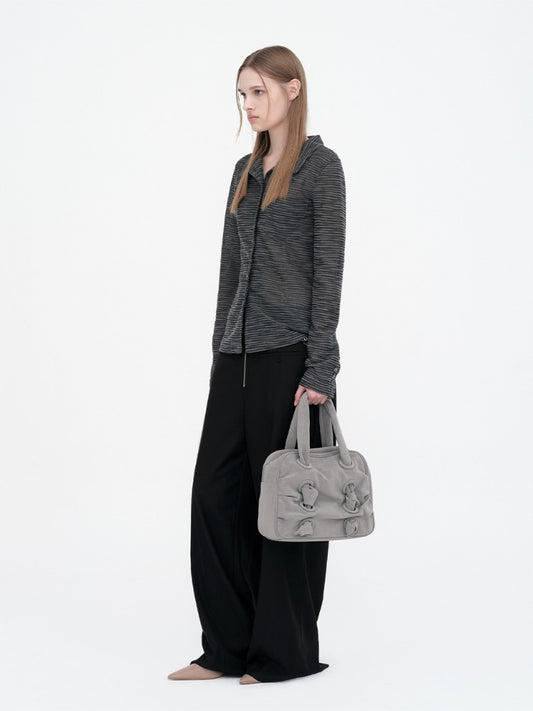 Nubuck Shirring Bag [Ash Gray]