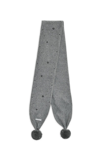 Embo pom-pom fleece muffler (Gray)