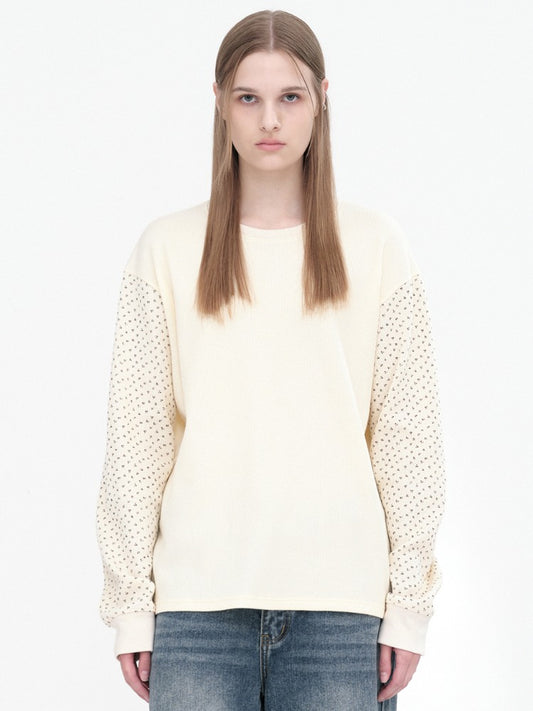 Floral Loose T-Shirts [Cream]