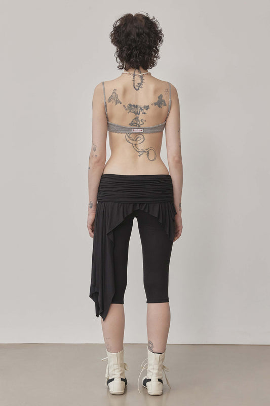 Eyelet Knit Bustier Melange Gray