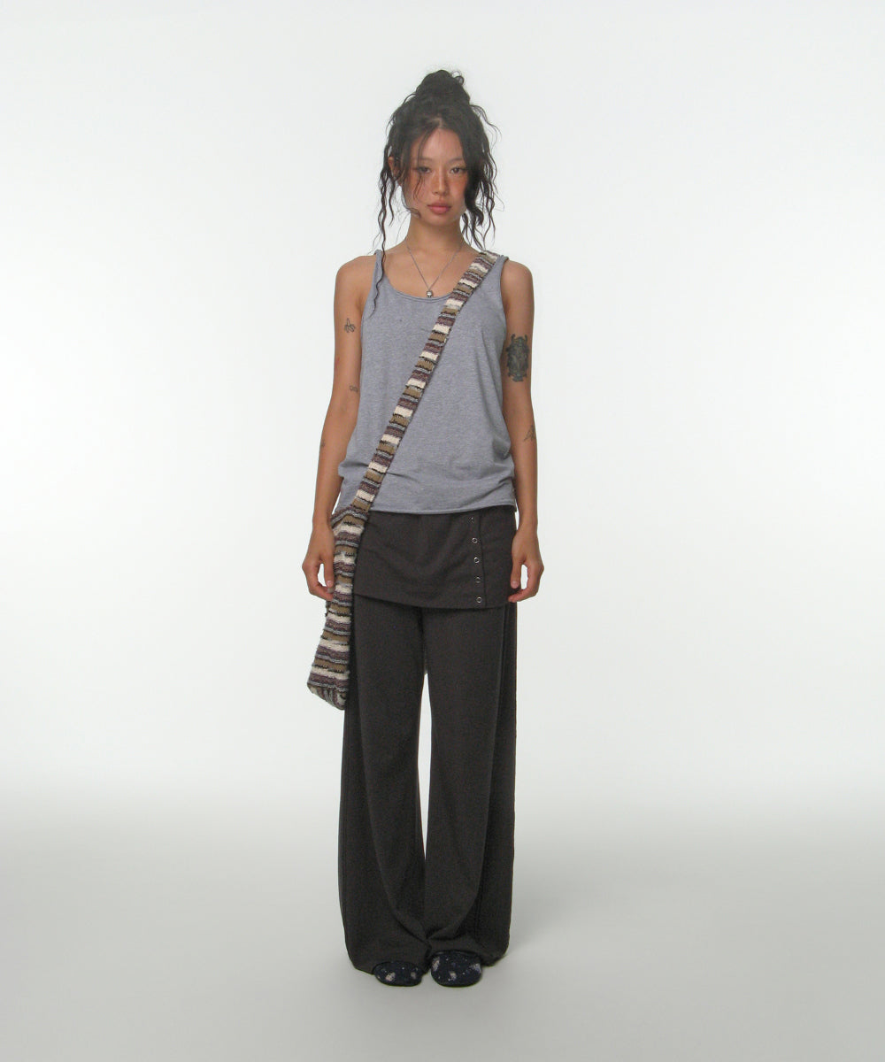 TWISTED SLEEVELESS MELANGE GRAY