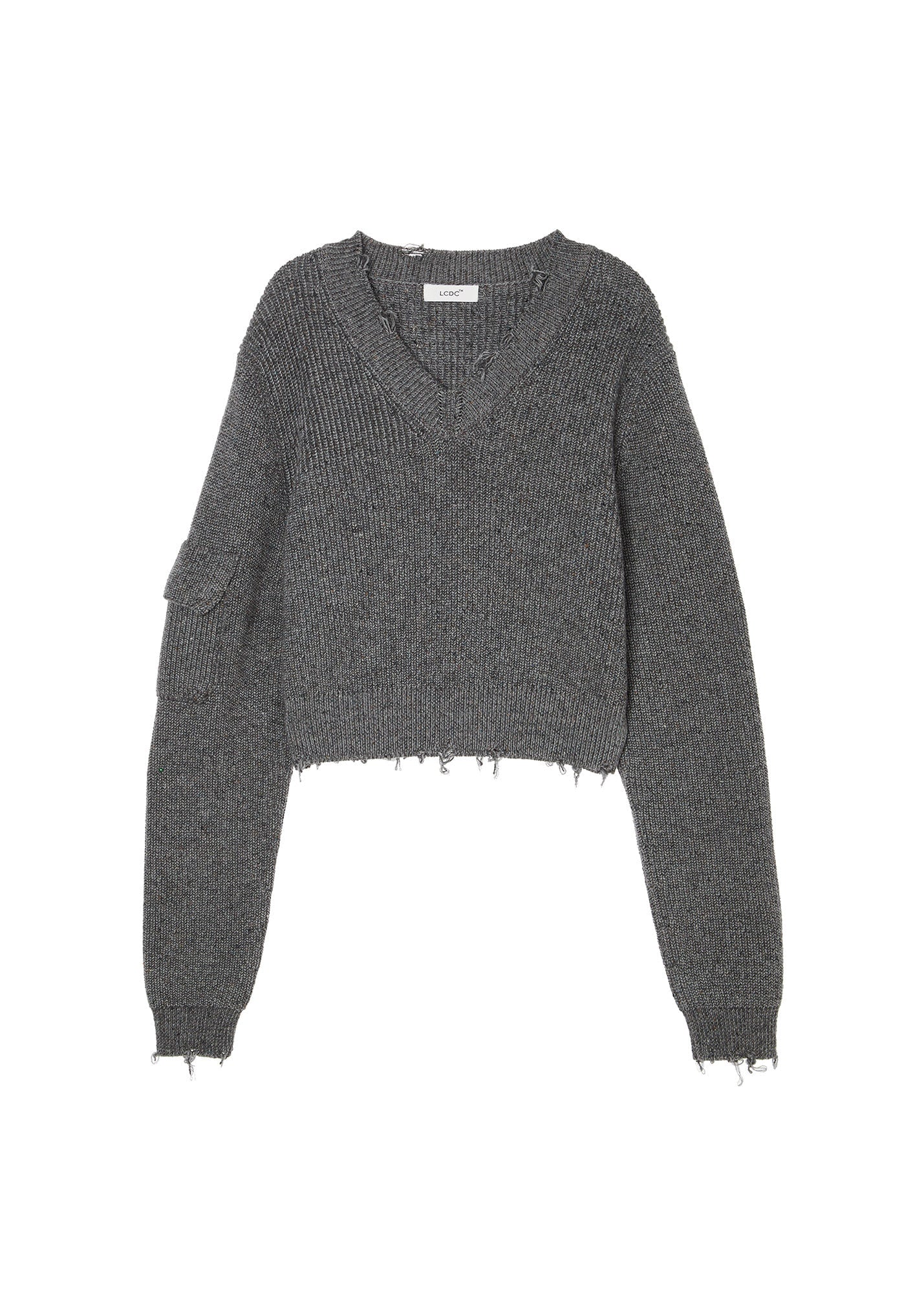 DESTRESSED V-NECK SWEATER / 2 Color