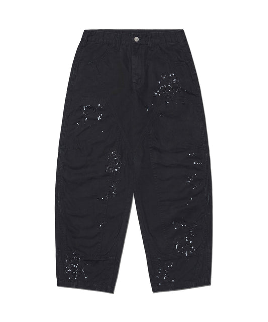 PAINTED DOUBLE KNEE PANTS - WASHED BLACK