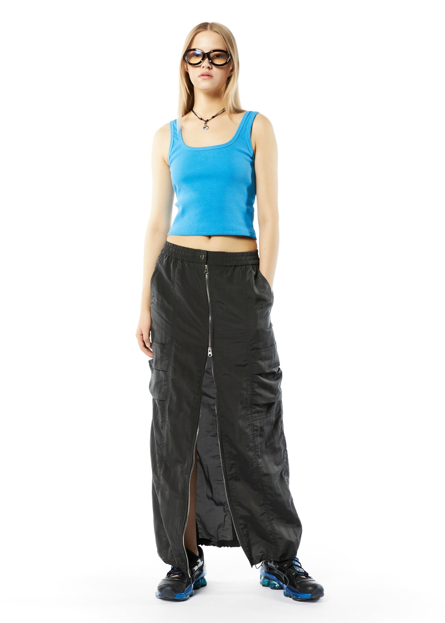 ZIP-FRONT CARGO LONG SKIRT / 2 Color