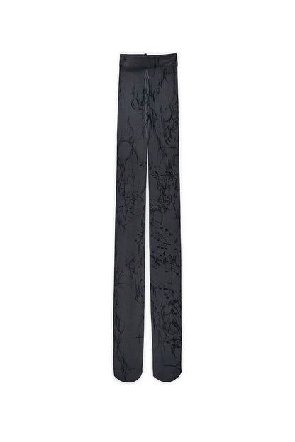 Music note printed tights (Charcoal)
