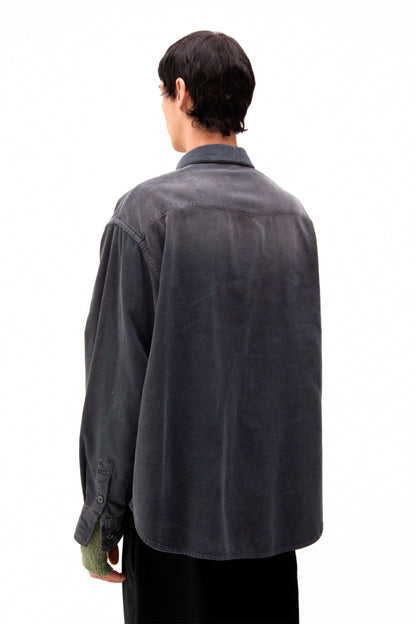 Eco suede oversized shirt / 3 Color