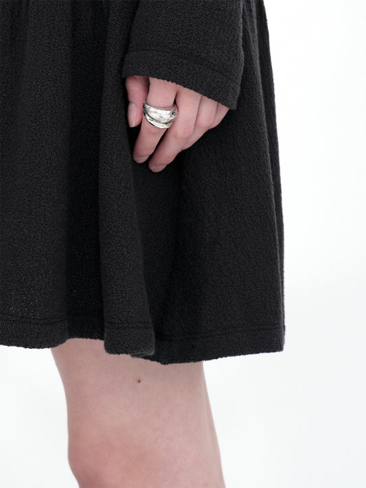 Textured Bold Layered Ring [Silver]