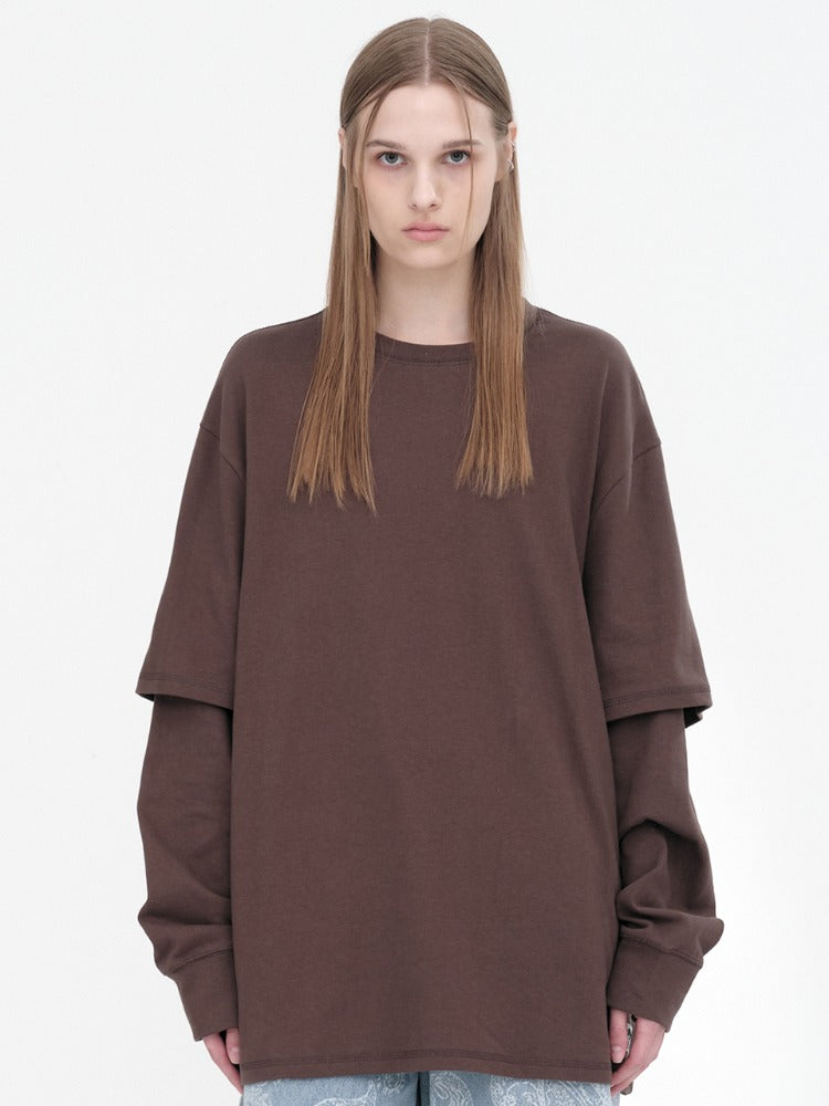 Double Sleeve T-Shirts [Brown]