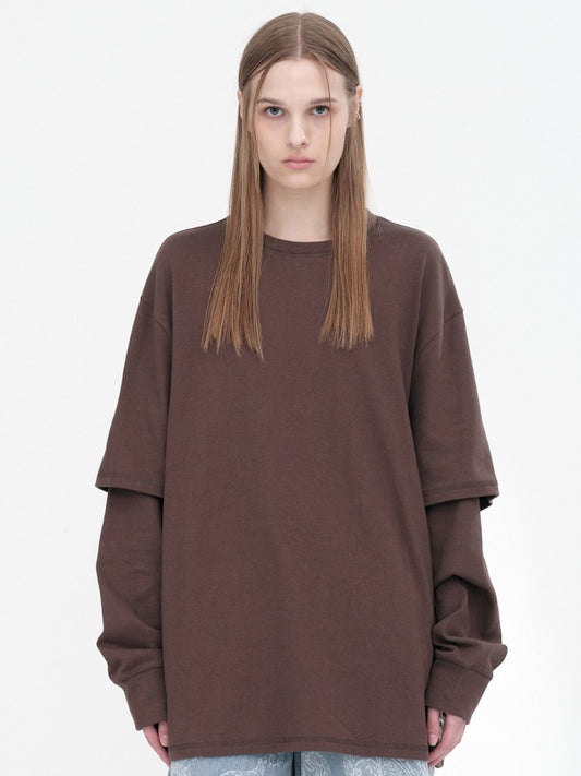 Double Sleeve T-Shirts [Brown]
