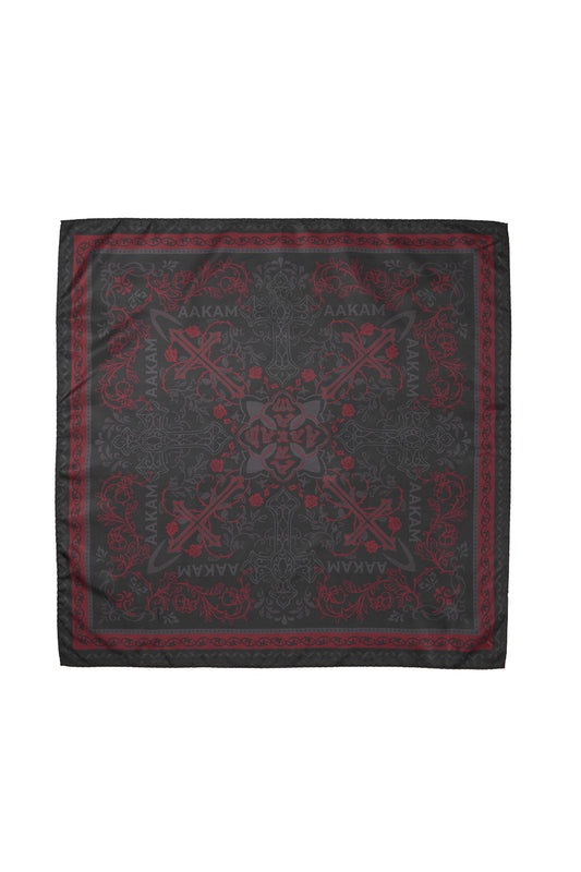 X-Cross Printed Scarf (Red)