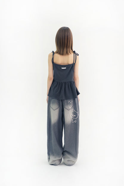Korilakkuma washed jean (Dark)