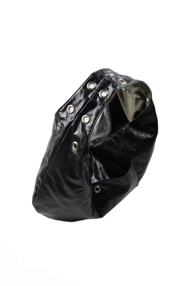 EYELET LEATHER BAG (BLACK)