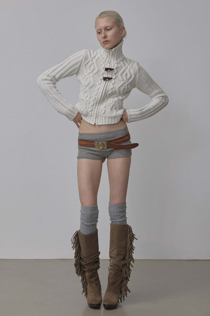 Two Way Cable Cardigan Ivory