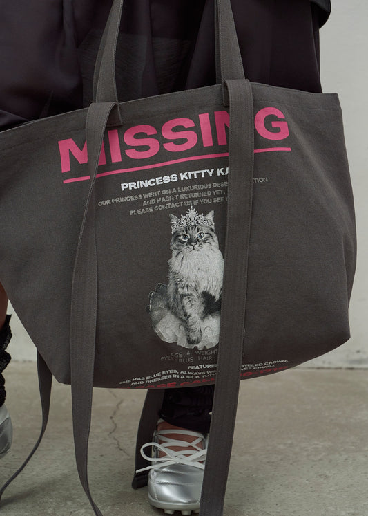 [EXCLUSIVE]KAT PRINT SHOULDER BAG (DARK GREY)
