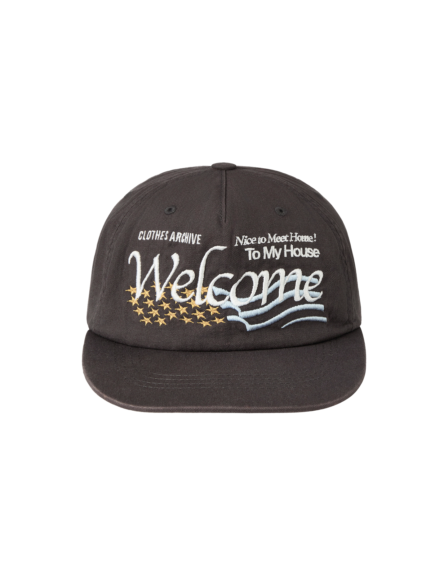 WELCOME WASHED CAP [CHARCOAL]