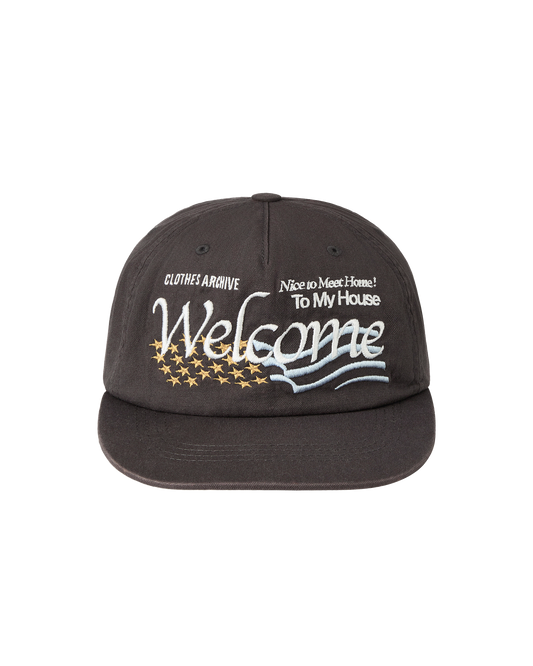 WELCOME WASHED CAP [CHARCOAL]
