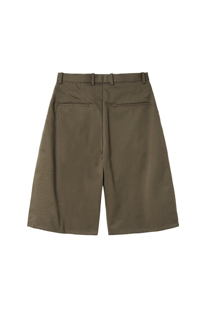 Two Pleats Shorts Dark Brown