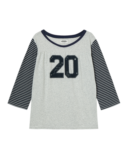 STRIPE COMBI TEE [NAVY]