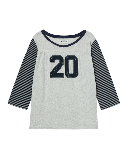 STRIPE COMBI TEE [NAVY]