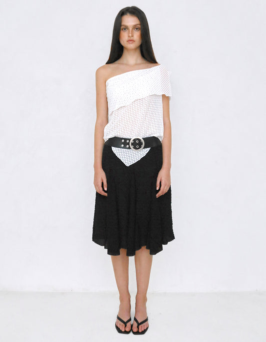 FLOWER BELTED SKIRT / 2 Color