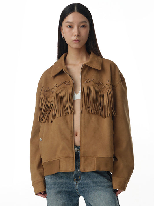 Fringe Western Jacket [Beige]