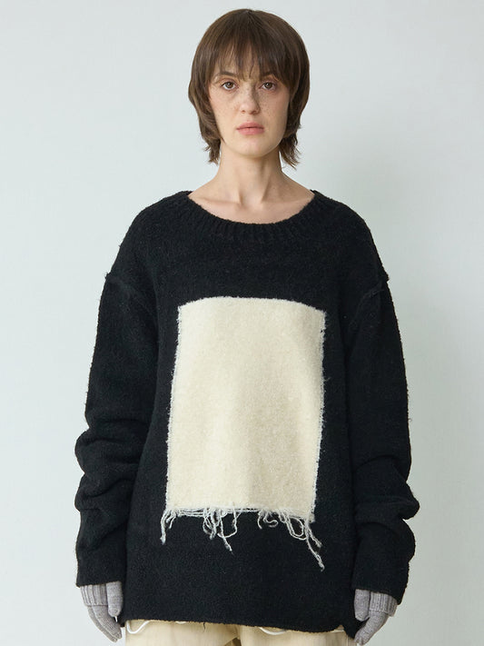 Boucle Square Pullover Knit [Black]