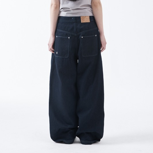 TCM curved raw denim pants (blue)
