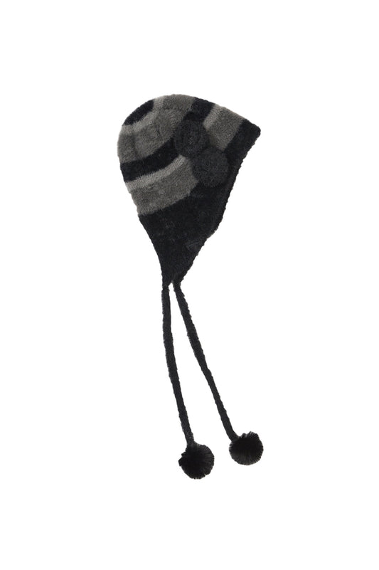 Fleur Earflap Beanie Black