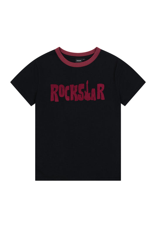 ROCKSTAR Boucle Half Top (Black)