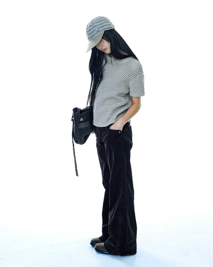 STRIPE POINT CROSS BAG CHARCOAL