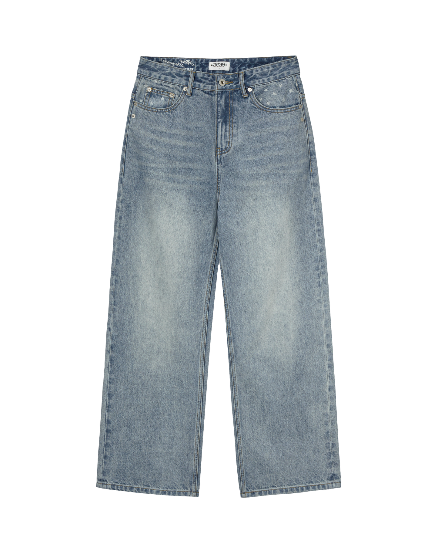 STAR POCKET DENIM PANTS [LIGHT BLUE]