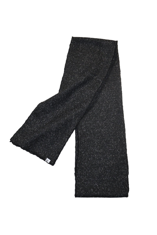 SOFT LONG KNIT MUFFLER - BLACK