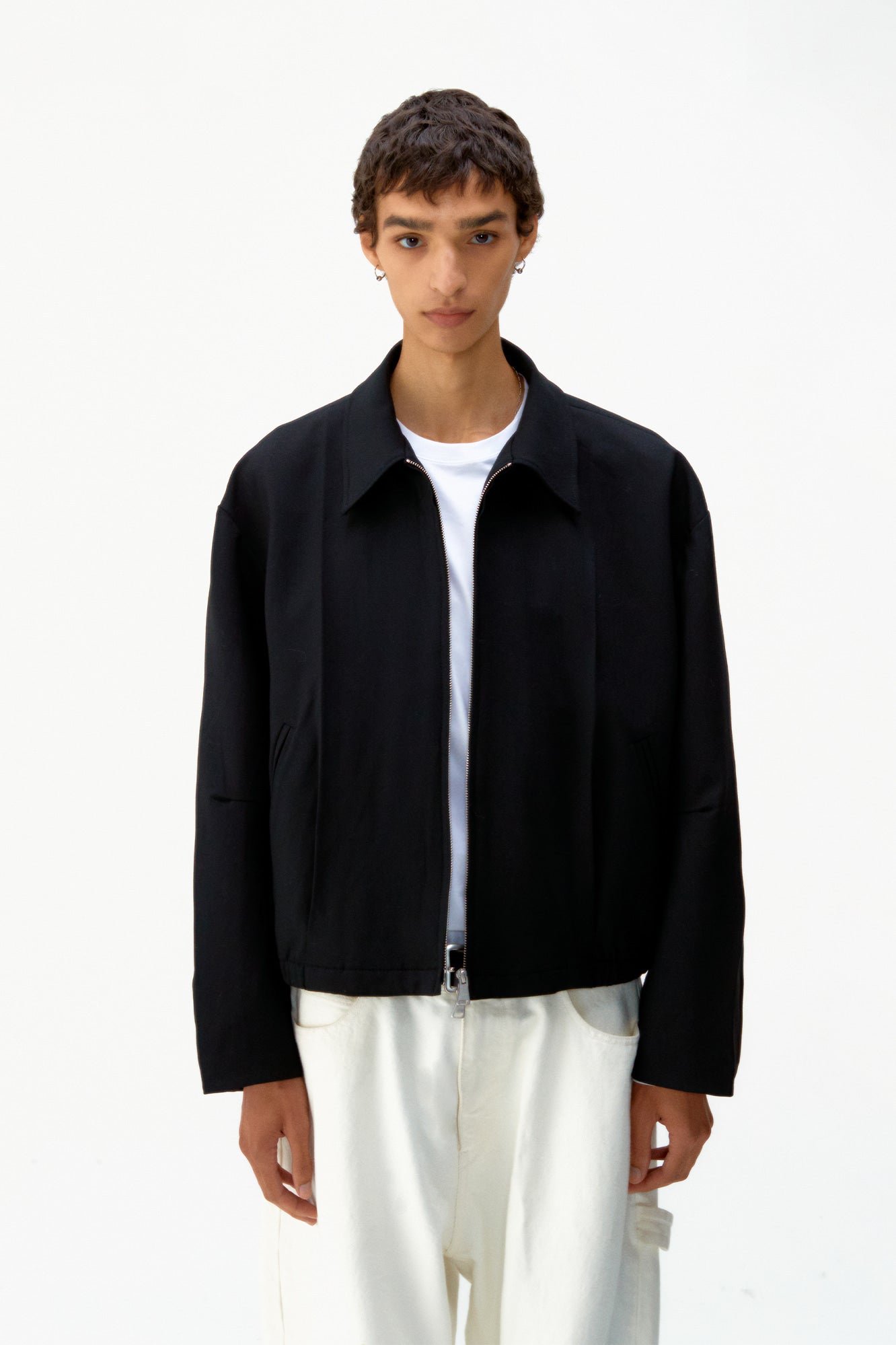 Wool Blend Pleats Blouson Jumper / 2 Color