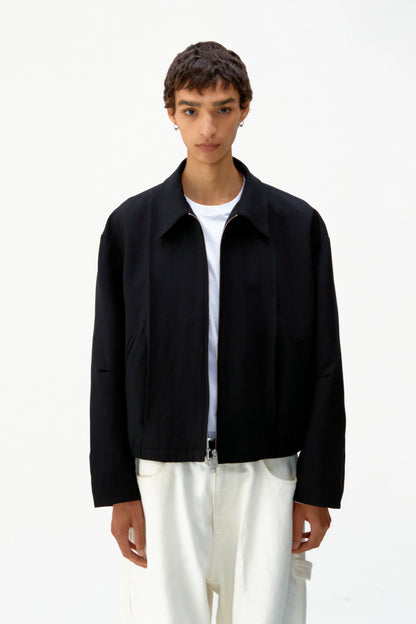 Wool Blend Pleats Blouson Jumper / 2 Color