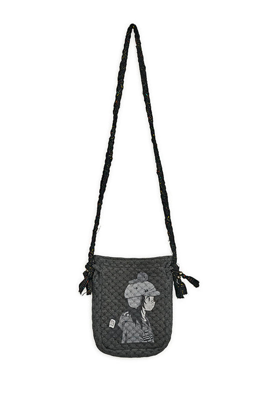 HUGYOURSKIN X JUBA printed mini bag (Charcoal)