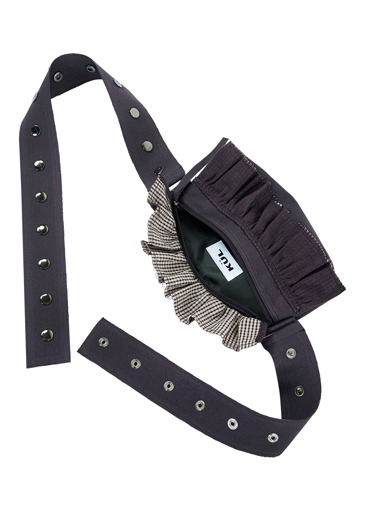 Boho ruffle belt bag [Grape]