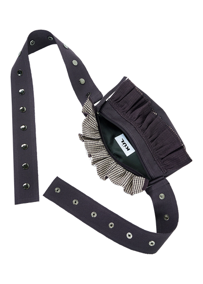 Boho ruffle belt bag [Grape]