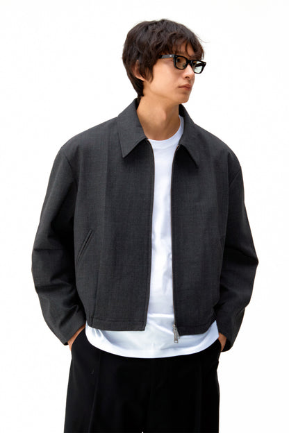 Wool Blend Pleats Blouson Jumper / 2 Color