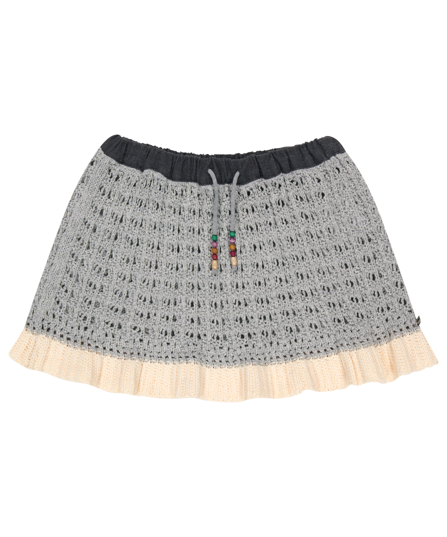 LAYERED KNIT SKIRT MELANGE GRAY