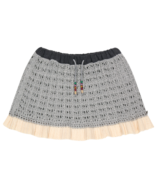 LAYERED KNIT SKIRT MELANGE GRAY